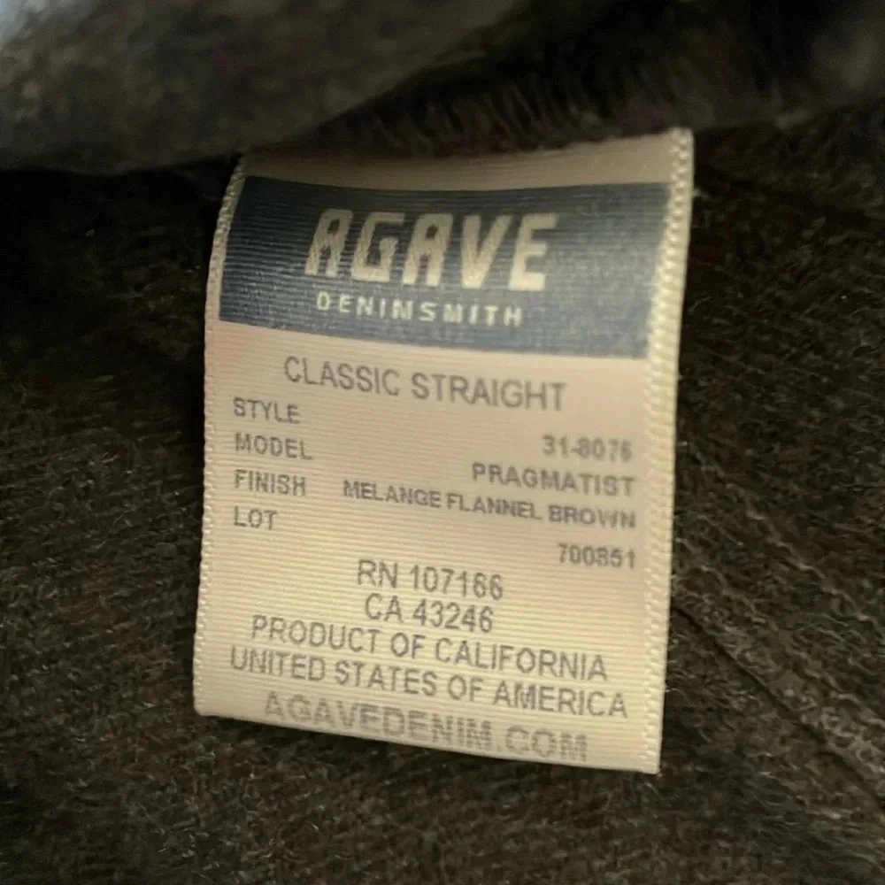 Agave Denim Pragmatist Classic Straight Jeans Size 36